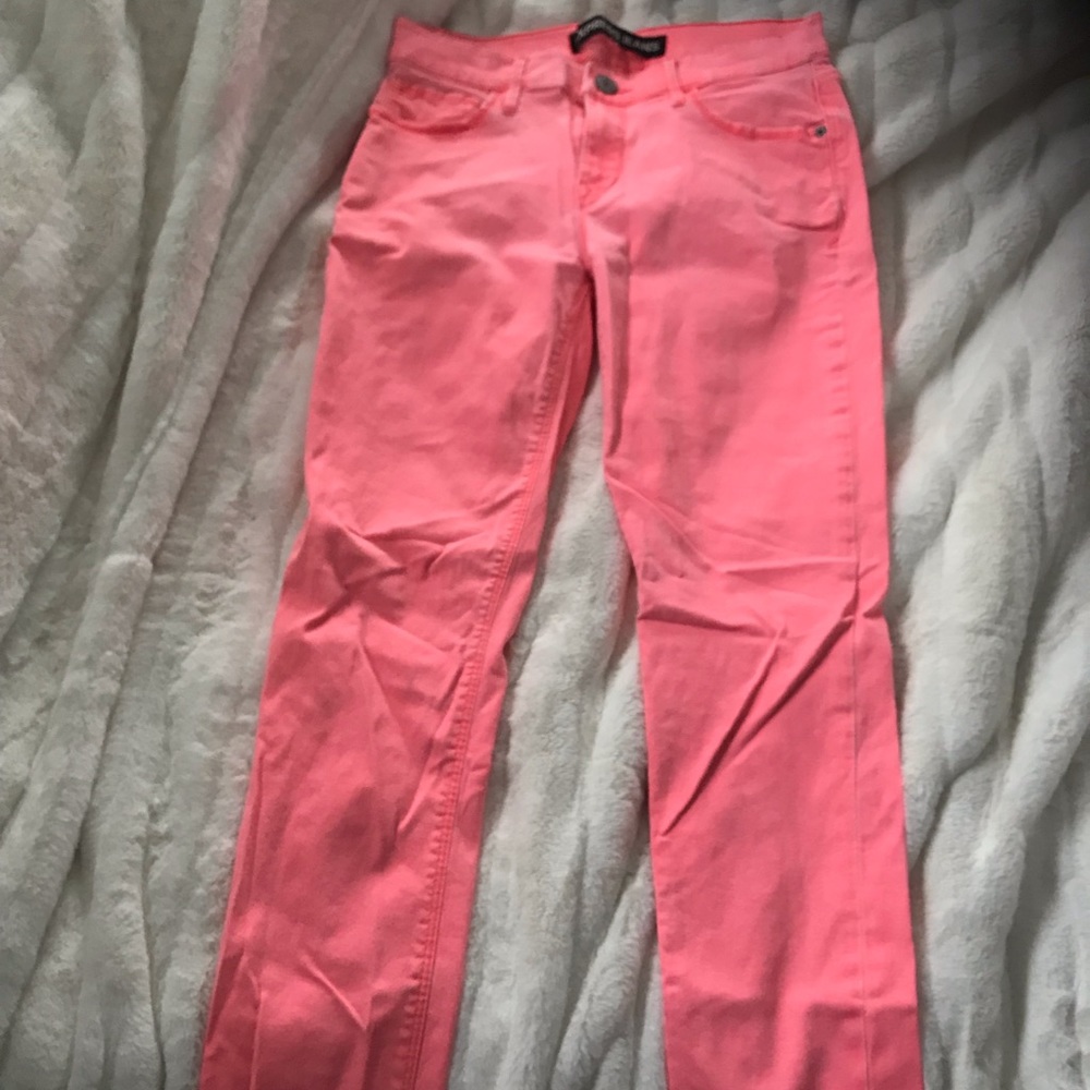 Hot pink express jeans